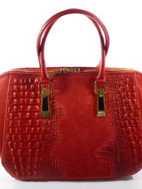 New Florence Leather Market red pebbled Italian leather tote